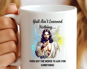 Caneca cristã engraçada, caneca religiosa de 11 oz, motivação de fé, xícara de café, presente para cristãos, humor religioso, presente para pastor, humor de Jesus