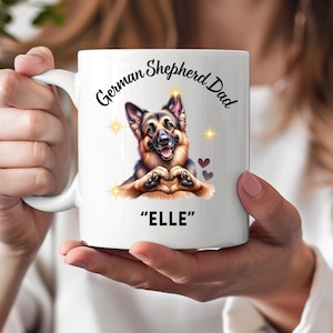 Personalisierte Schäferhund Papa Tasse - Perfektes Geschenk, Schäferhund Liebhaber Kaffeetasse, Haustier Papa Tasse, Vatertagsgeschenk, Geburtstagsgeschenk