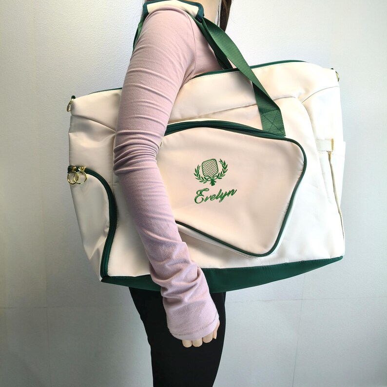 Personalized Pickleball Bag – Custom Embroidered Sports Tote with Racket Pocket, Unique Pickleball Gift for Players and Tournaments AD afbeelding 18