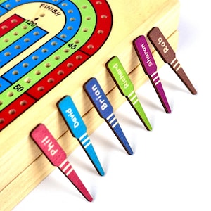 Personalized Wood Cribbage Pegs: Custom Name Set of 3