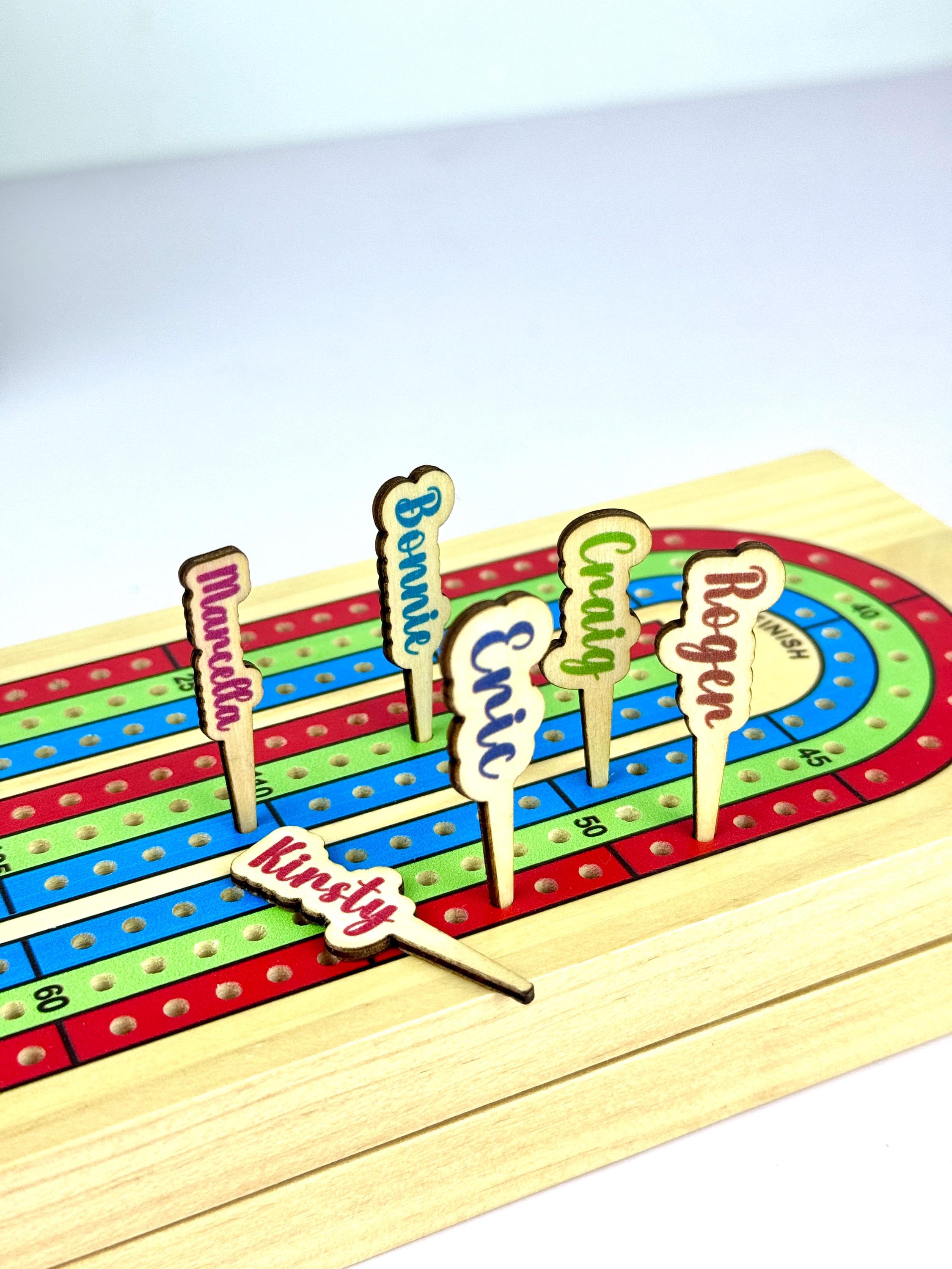 Custom Wood Cribbage Pegs, Name Cribbage Pegs, Set of 3 Personalized Wood Cribbage Pegs