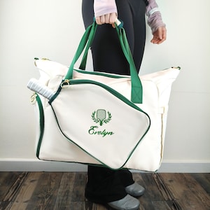 Personalized Pickleball Bag – Custom Embroidered Sports Tote with Racket Pocket, Unique Pickleball Gift for Players and Tournaments AD afbeelding 5