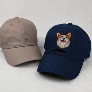 Custom Embroidered Pet Portrait Baseball Cap: 100% Cotton