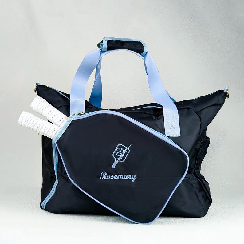 Personalized Pickleball Bag – Custom Embroidered Sports Tote with Racket Pocket, Unique Pickleball Gift for Players and Tournaments AD afbeelding 2