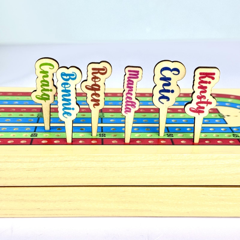Custom Wood Cribbage Pegs, Name Cribbage Pegs, Set of 3 Personalized Wood Cribbage Pegs