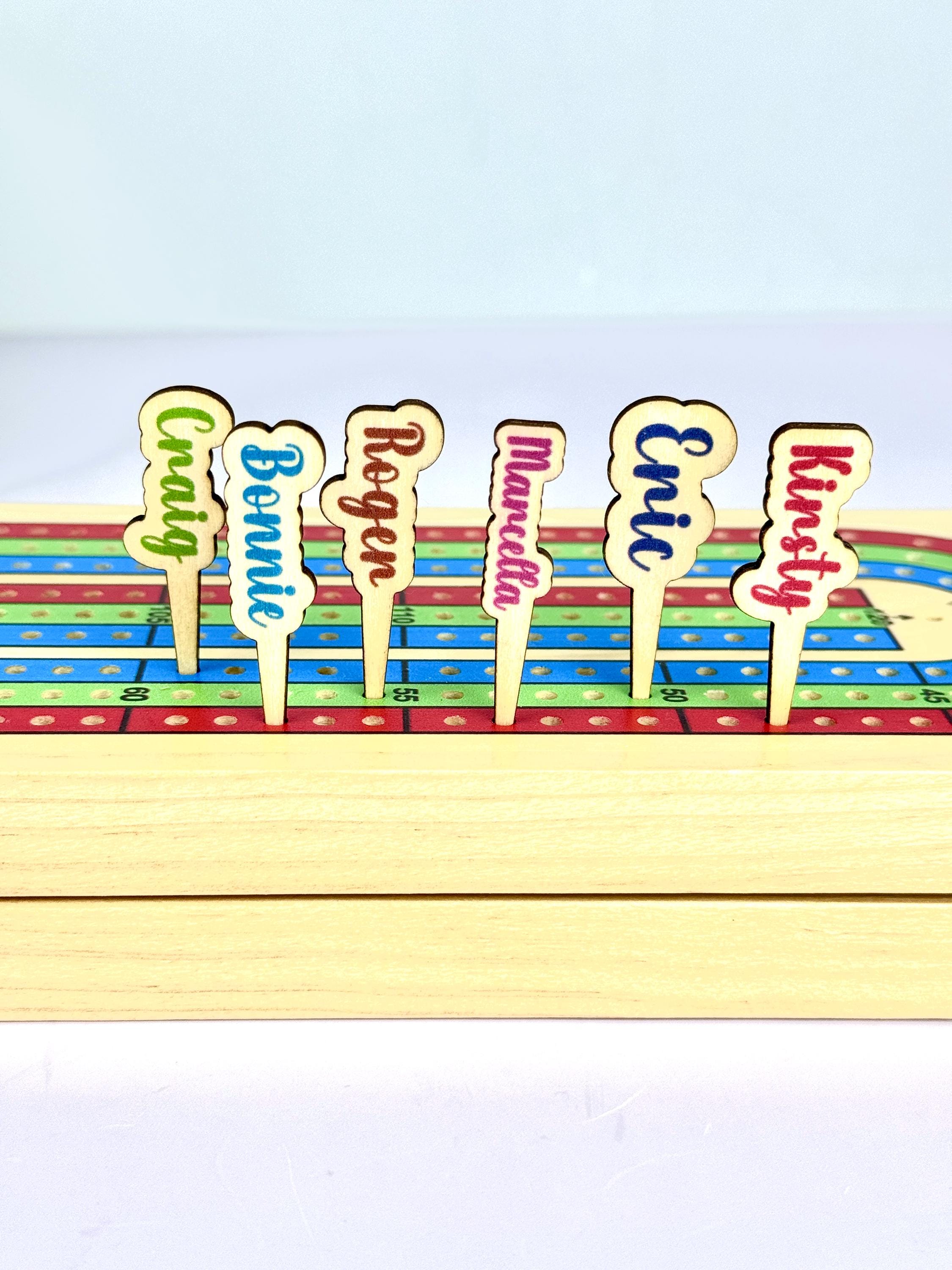 Custom Wood Cribbage Pegs, Name Cribbage Pegs, Set of 3 Personalized Wood Cribbage Pegs