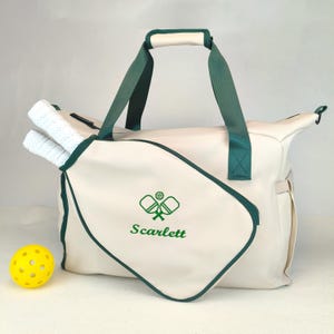Custom Embroidered Pickleball Tote, Personalized Sports Bag with Paddle Pocket, Ideal Gift for Pickleball Players, Athletes, and Sports Fans