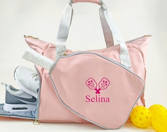 Personalized Pickleball Bag – Custom Embroidered Sports Tote with Racket Pocket, Unique Pickleball Gift for Players and Tournaments