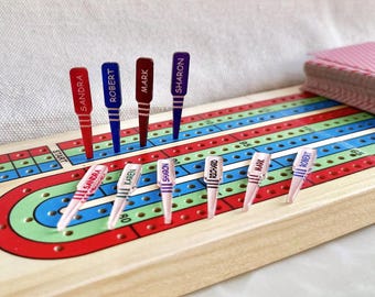 Pinzas de cribbage acrílicas personalizadas - Juego de 3 pinzas con nombre