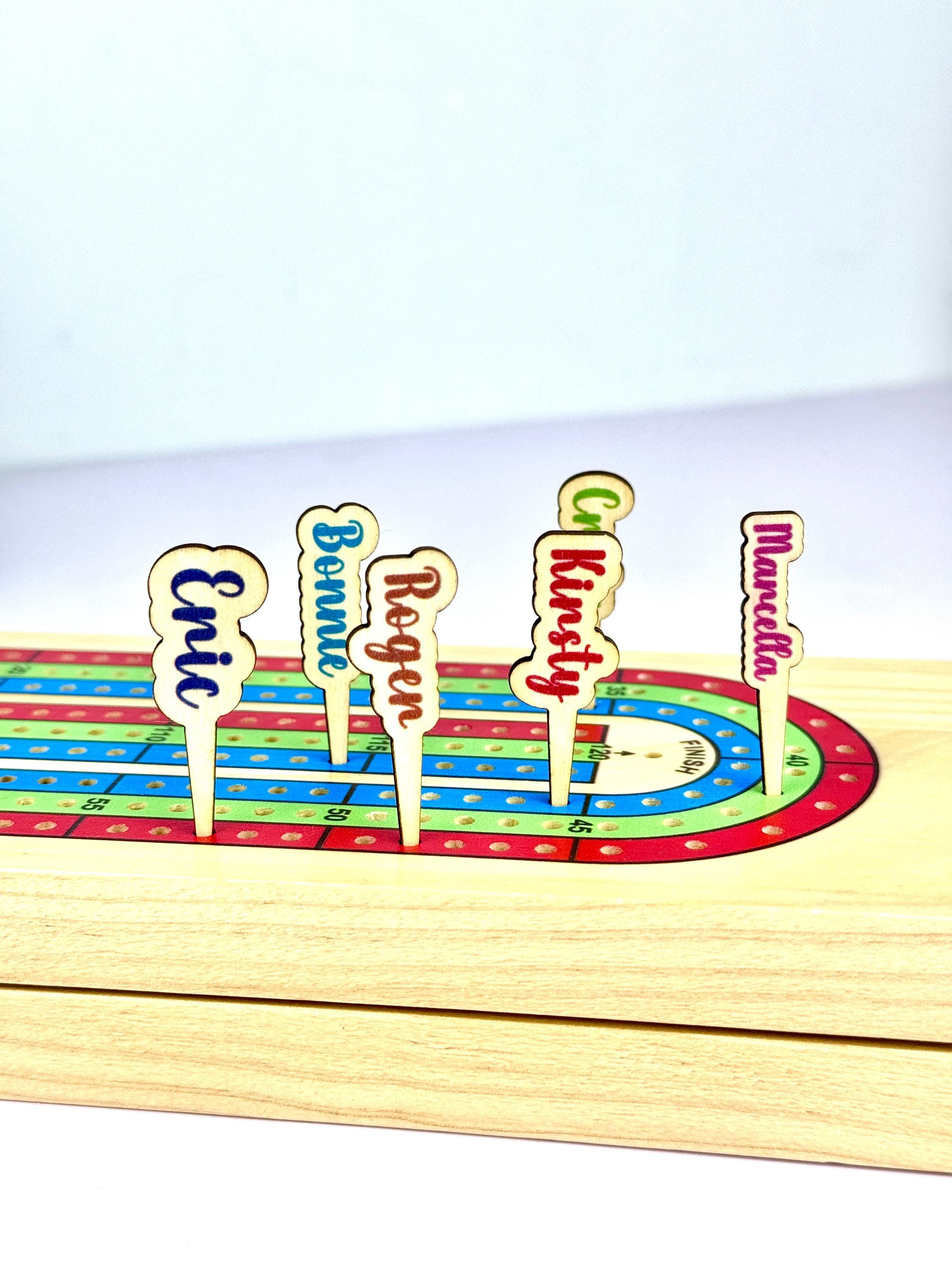 Custom Wood Cribbage Pegs, Name Cribbage Pegs, Set of 3 Personalized Wood Cribbage Pegs