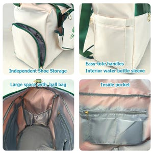 Personalized Pickleball Bag – Custom Embroidered Sports Tote with Racket Pocket, Unique Pickleball Gift for Players and Tournaments AD afbeelding 7