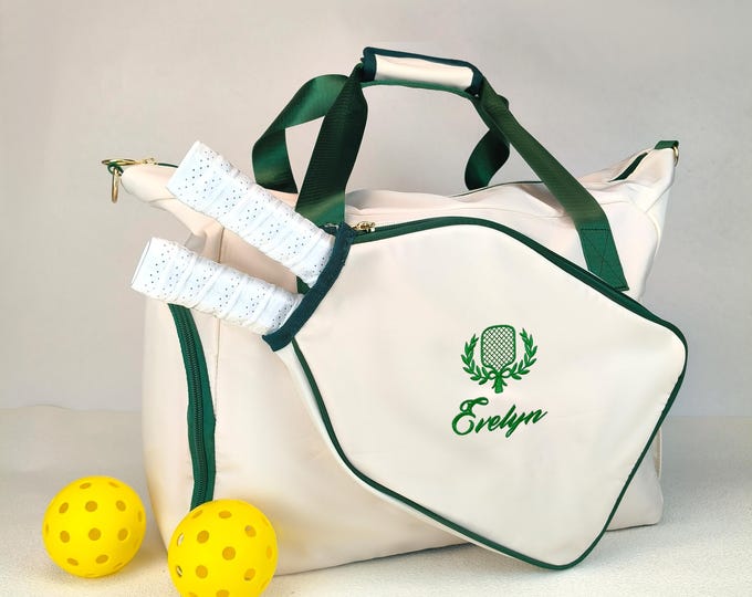 Personalized Pickleball Bag – Custom Embroidered Sports Tote with Racket Pocket, Unique Pickleball Gift for Players and Tournaments AD