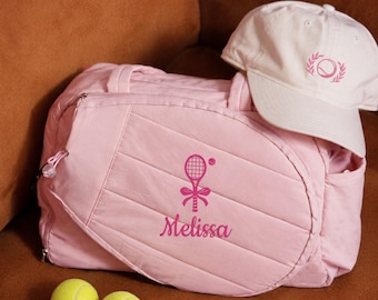 Bolsa de tenis personalizada con bolsillo para raqueta, bolso deportivo de nailon bordado a medida para mujer, jugadora de tenis, entrenadora, regalo para equipo, bolsa de gimnasio.