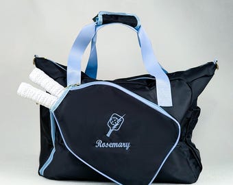 Personalized Pickleball Bag – Custom Embroidered Sports Tote with Racket Pocket, Unique Pickleball Gift for Players and Tournaments