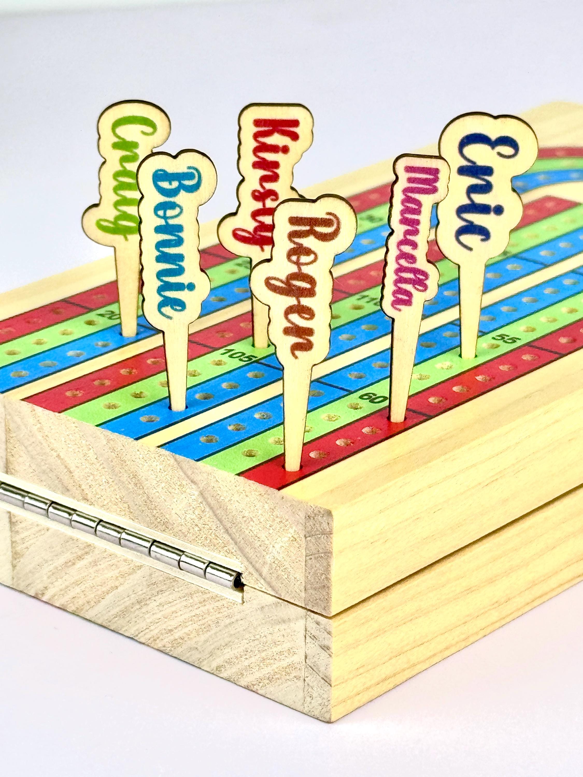 Custom Wood Cribbage Pegs, Name Cribbage Pegs, Set of 3 Personalized Wood Cribbage Pegs