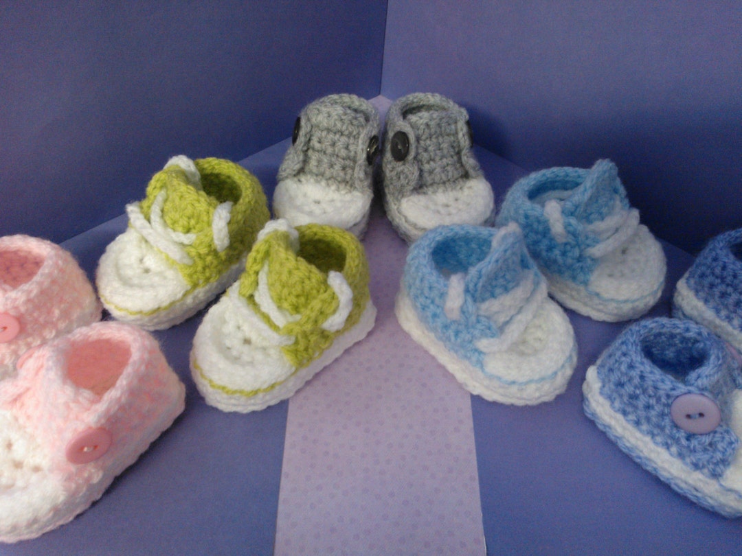 How to Crochet My Easy Converse Style Slippers Patterns Newborn to UK