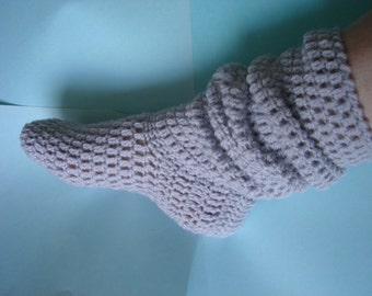 Instant download Baby slouch sock slipper bootie crochet pattern with free adult slouch sock crochet pattern