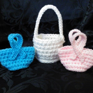My Easy Crochet Breast Cancer Awareness Ribbon Basket PDF pattern (free) and My Easy Crochet Bag PDF (paid)