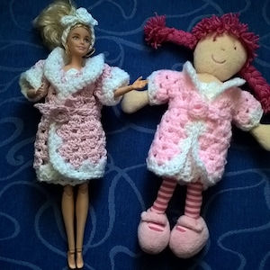 Crochet Patterns for Barbie style dolls and Friends Spa Day Outfit Robe/cardigan pdf file