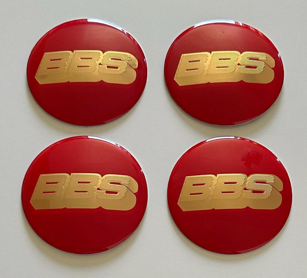 Bbs Red Sticker Set of 4 Red & Gold BBS 80mm (3.15 Inch) Wheel Hub Center Stickers ...