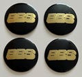 Set of 4 Black & Gold BBS 70mm (2.75 inch) Wheel Hub Center Stickers product logo
