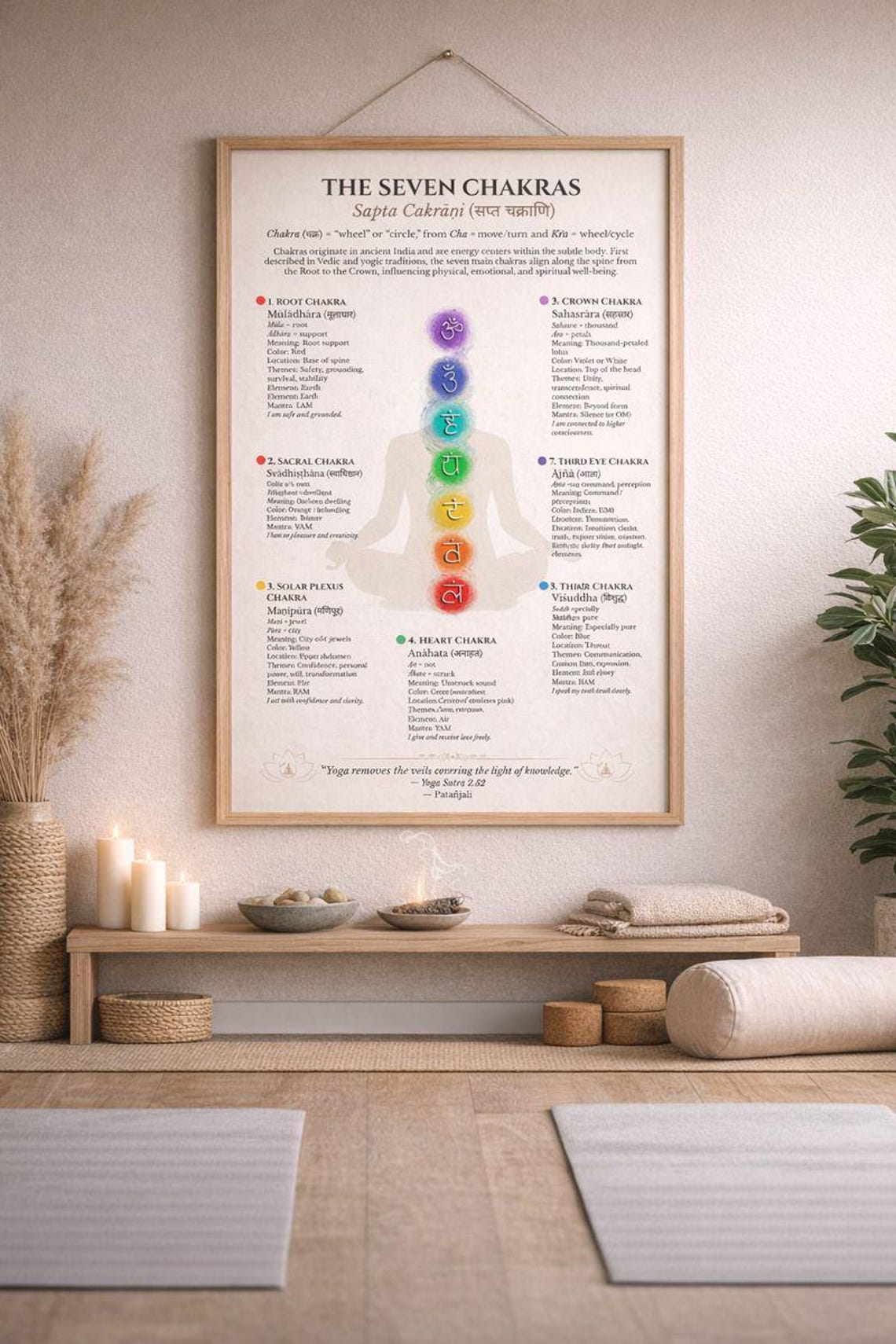 Seven Chakras Guide Poster | Yoga Meditation Wall Art (digital Download ...