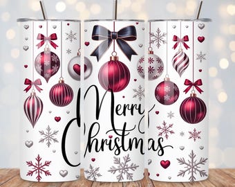 Christmas Tumbler Wrap, 20oz Skinny Tumbler Sublimation Design, Christmas Tumbler PNG, Merry Christmas Tumbler Wrap, Digital Download
