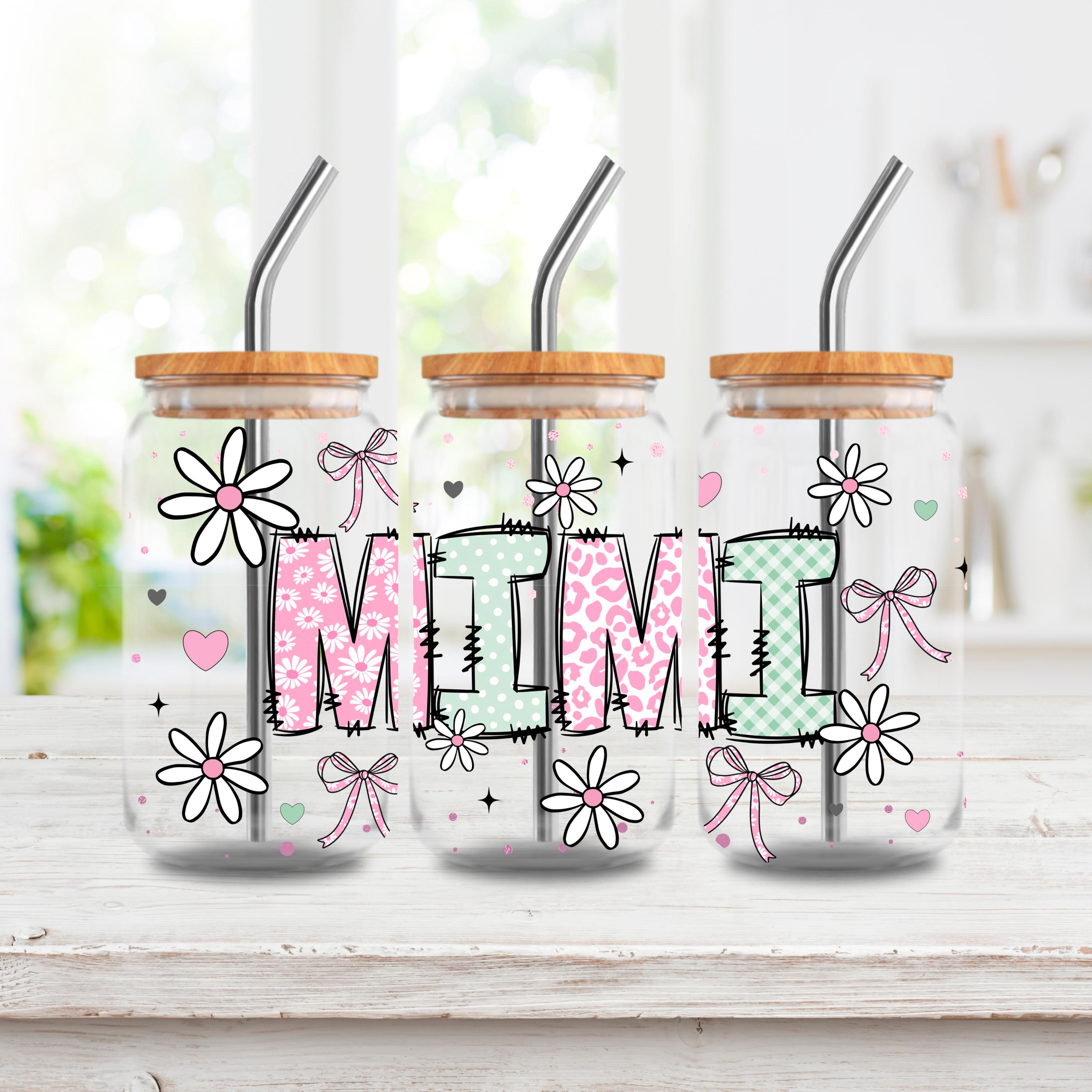 Mama Nana Gigi Mimi Glass Can Wrap Bundle PNG, 16oz Libbey Sublimation ...