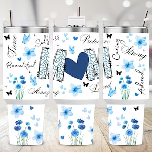 Mom Tumbler 40oz Png, Floral Mom 40oz Tumbler Wrap, Muttertag 40oz Quencher Tumbler, Mom Tumbler, Sublimationsbecher, Instant Download