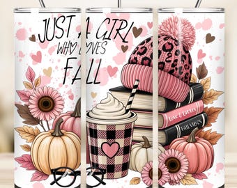 Fall Tumbler Wrap: Pumpkin Season Vibes, Seamless 20oz Skinny Tumbler (Digital Download)