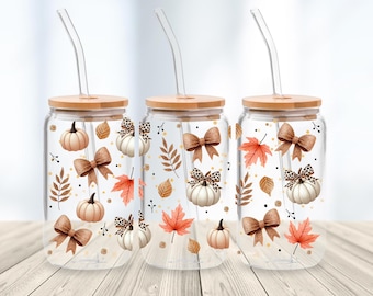 Fall Glass Can Wrap Sublimation Design: Pumpkin Season PNG (Digital Download)