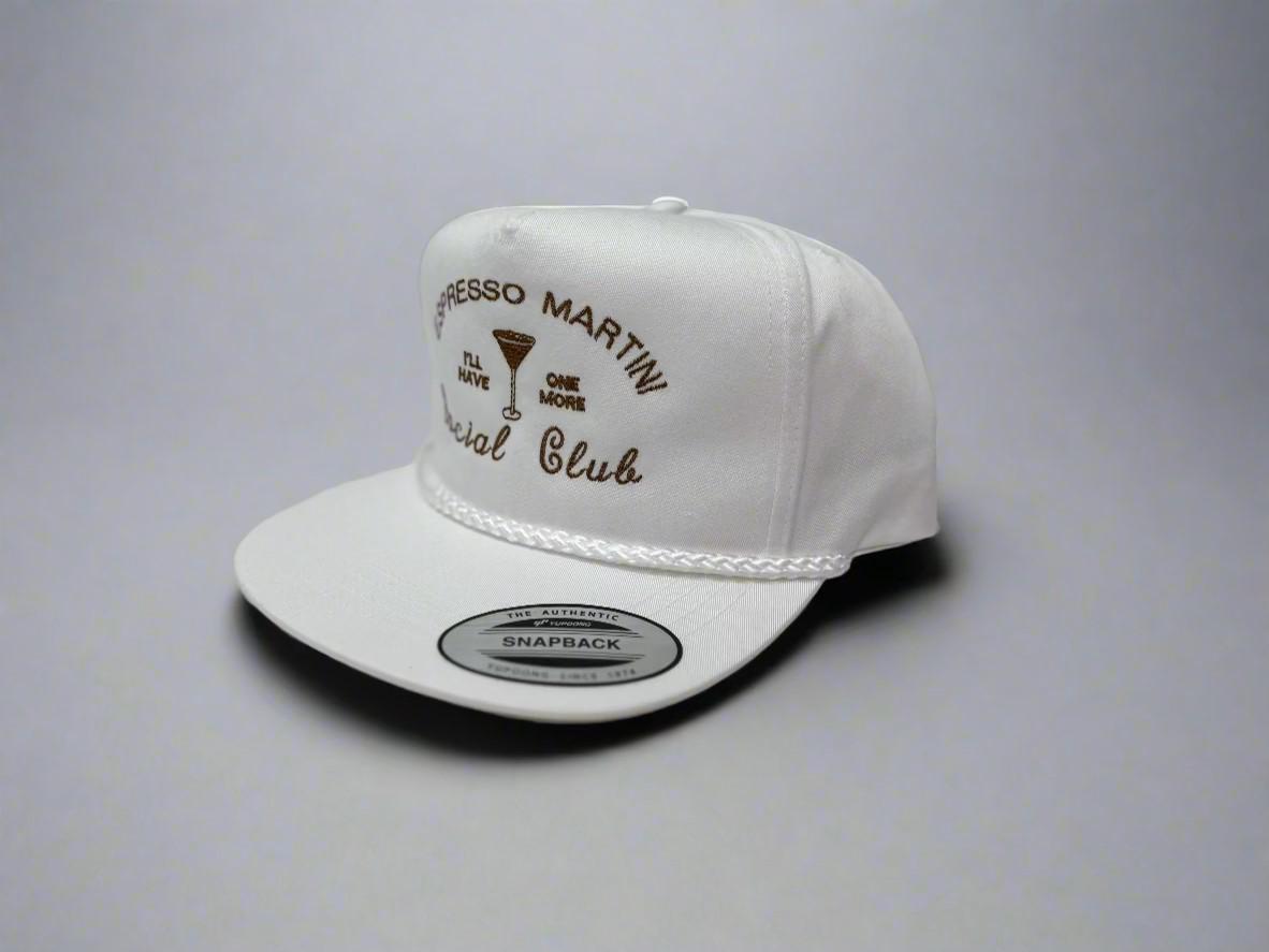 Espresso Martini Social Club Custom Hat Pearl Chain Bow Coquette Espresso Martini Hat – Ginnecarow main image 4