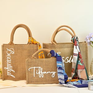 Personalisierte Brautjungfer Einkaufstasche, Hochzeitsgeschenk, Trauzeugin Geschenk, Bacheloette Geschenk, Brautparty Geschenk, Hochzeitsgeschenke für Sie