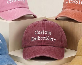 Spersonalizowana czapka z napisem, czapka z haftowanym logo, retro czapka baseballowa, czapka trucker w stylu vintage, prezent na Dzień Matki, unisexowa czapka baseballowa