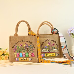 Sacoche personnalisée pour enseignant, trousse personnalisée avec nom, sac fourre-tout pour enseignant, cadeau pour enseignant, cadeau de remerciement pour enseignant, sac pour enseignant de maternelle