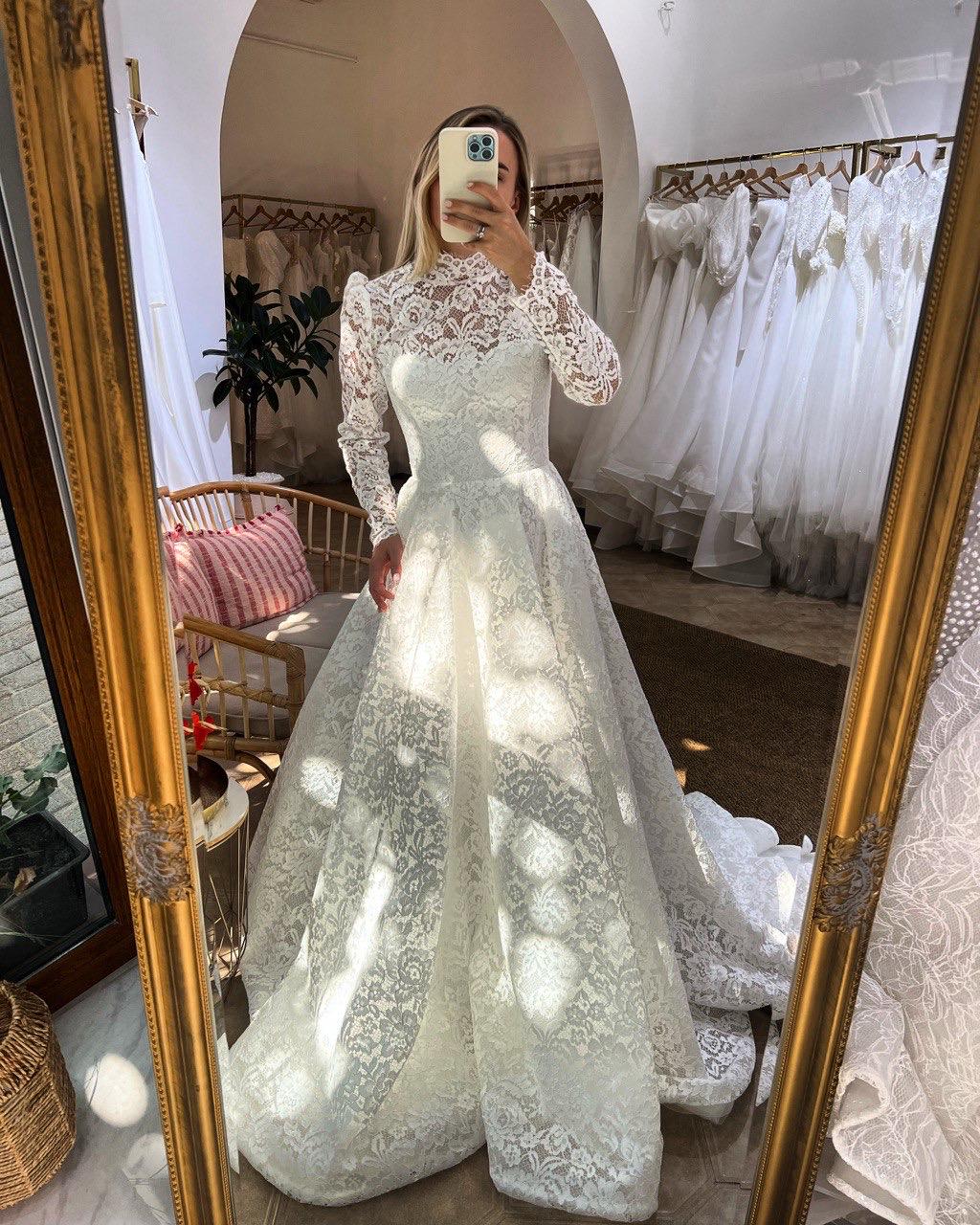 chinese dress ladies Bohemian Lace Wedding Dress With Long Sleeves
