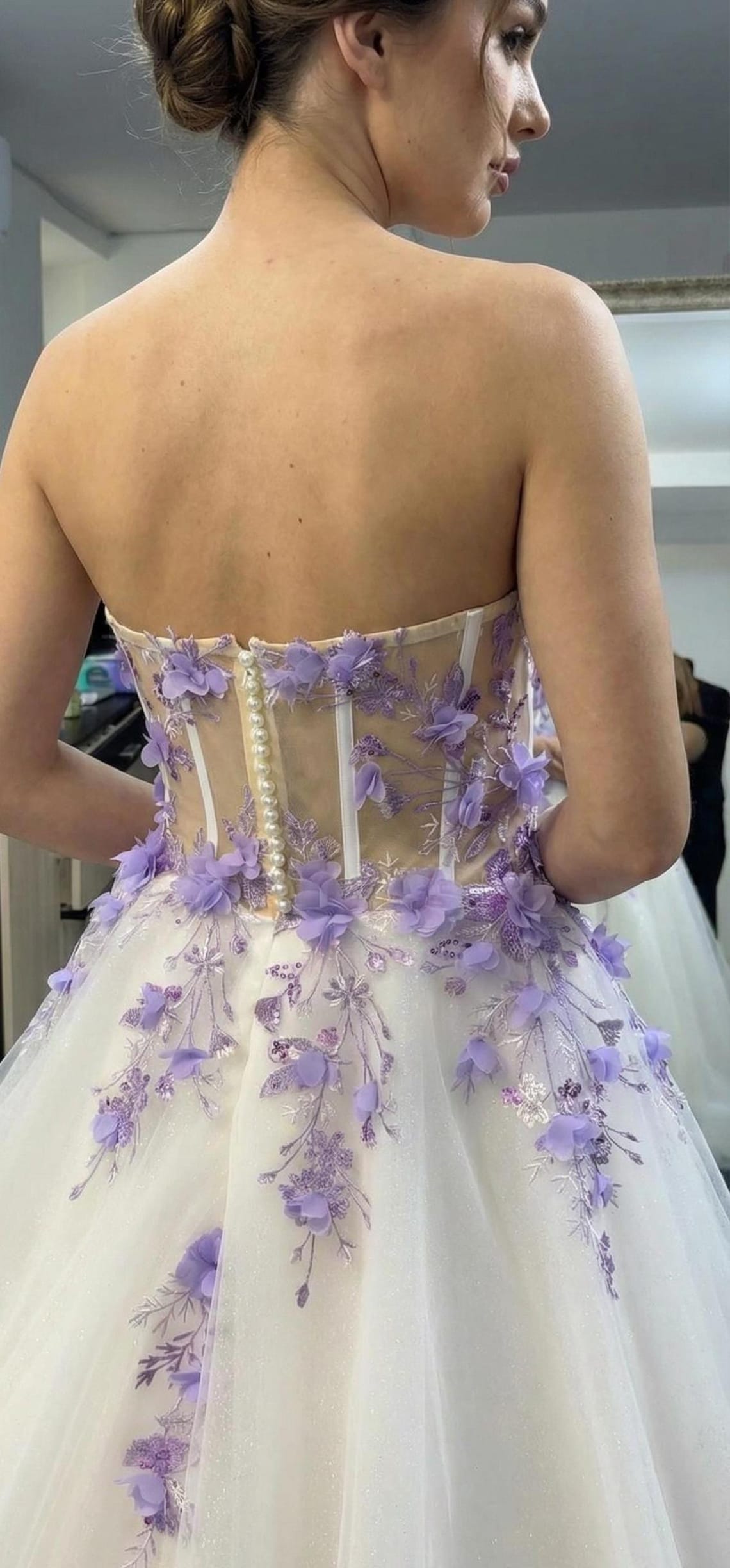 prom dresses with corsets Long Corset Lace Strapless Mermaid Slit – MyChicDress Size:42 Long Underbust Corset life-event-job-interview-power-outfits