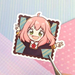 Anya Vinyl Sticker | Spy X Family Anime | Waterproof Matte or Glossy Laminate Finish | For journal, laptop, bottle, planner, scrapbook