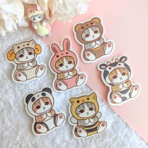 Stickers chats Mofusand en vinyle | Mat ou brillant | Journal, ordinateur portable, bouteille, agenda étanche | Chaton japonais animé | Pour 3 achats, 25 % de réduction !