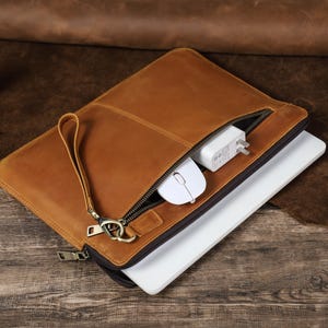 Personalized Leather MacBook Air Pro 13 14 inch Case, LapTop MacBook Sleeve, Slim Leather Laptop Cover, Protective sleeve, Custom gifts