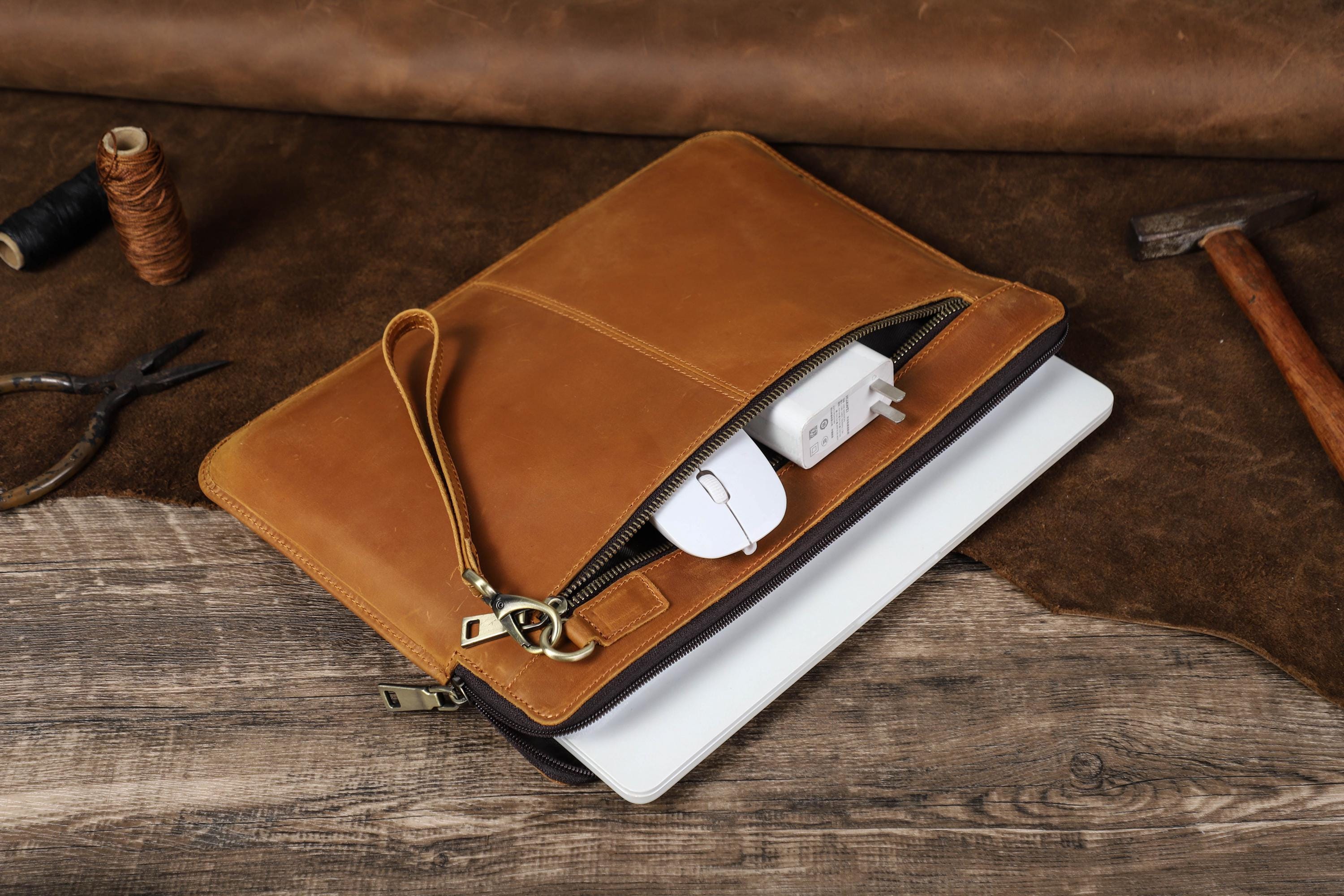 Personalized Leather MacBook Air Pro 13 14 Inch Case, Laptop - Main Image