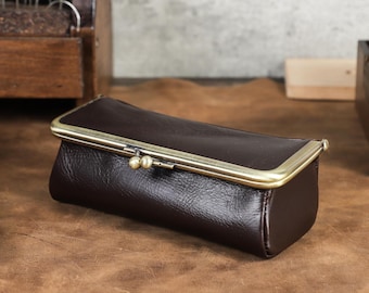 Personalized Leather Sunglasses Box, Metal Frame Design Eyeglasses Storage, Travel Sunglasses Holder, Eyewear Pouch, Gift for Him