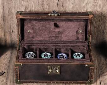 Luxury Leather Watch Organizer Box, Handmade Lock Watch Case, Travel Watch Organizer Holder, Watch Display Box, Groomsmen Gift