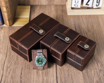 Leather 1/2/3 Watch Box, Watch Storage Display Case, Personalized Leather Watch Roll Case, Watch Organzier Holder, Groomsmen Gift