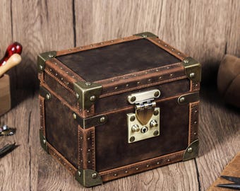 Luxury Leather Watch Box, Leather Lock Watch Case, 2 Slots Travel Watch Organizer Holder, Watch Display Box, Groomsmen Gift