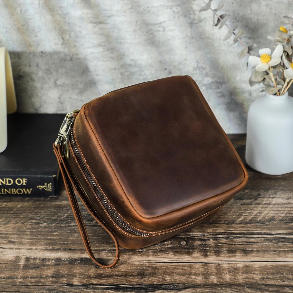 Personalized Leather CD DVD Storage Case, 56 Pcs Discs Organizer Box ...