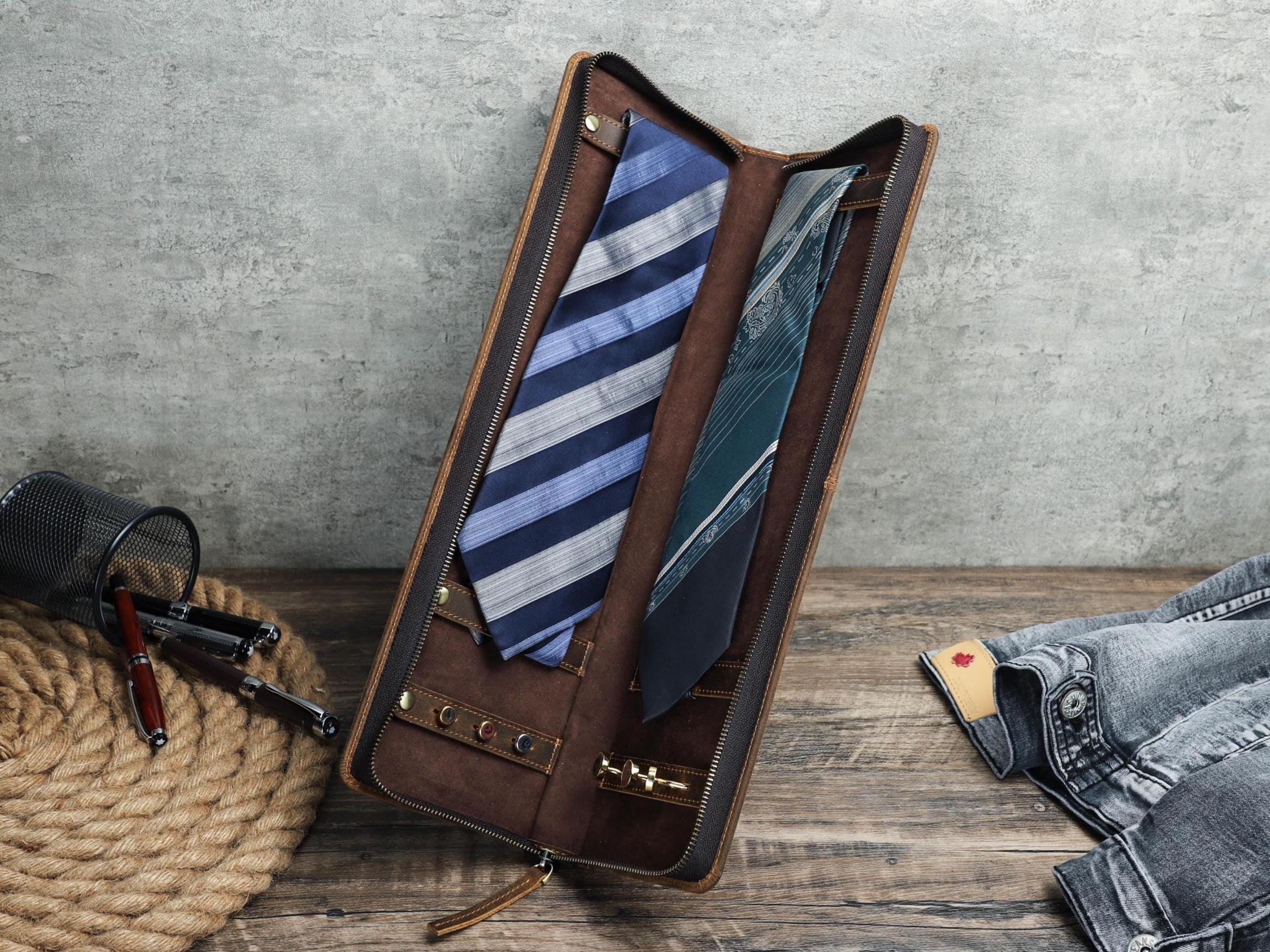 Reiseschmucktasche Klein Navor Reise-Krawattenetui - Aufbewahrung Fr  Krawatten & Accessoires Portable Tie Case Holder