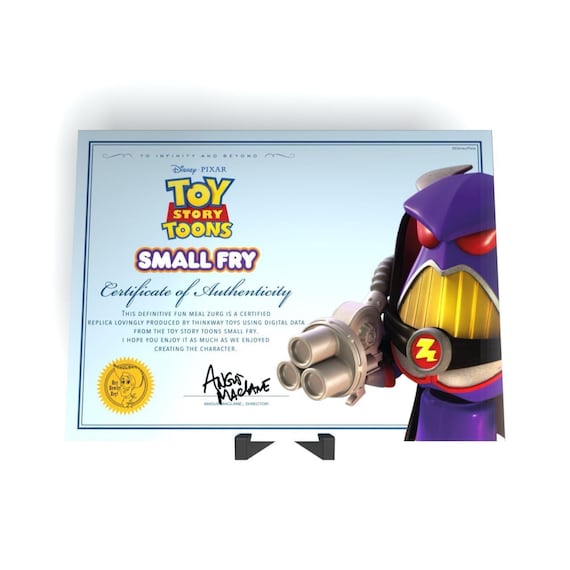 1:1 Scale Toy Story Toons Small Fry (2011) Certificate of