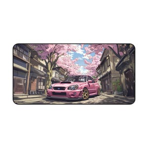 JDM Cherry Blossom Desk Mat XL Anime Gaming Mousepad Japanese Drift Car Aesthetic Deskmat Otaku Streamer Gift image 2