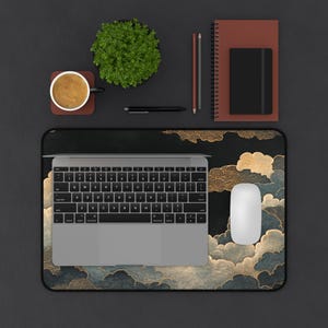Japanese Clouds Desk Mat XL Anime Gaming Mousepad Blue Cloud Aesthetic Deskmat Otaku Streamer Setup Gift image 8